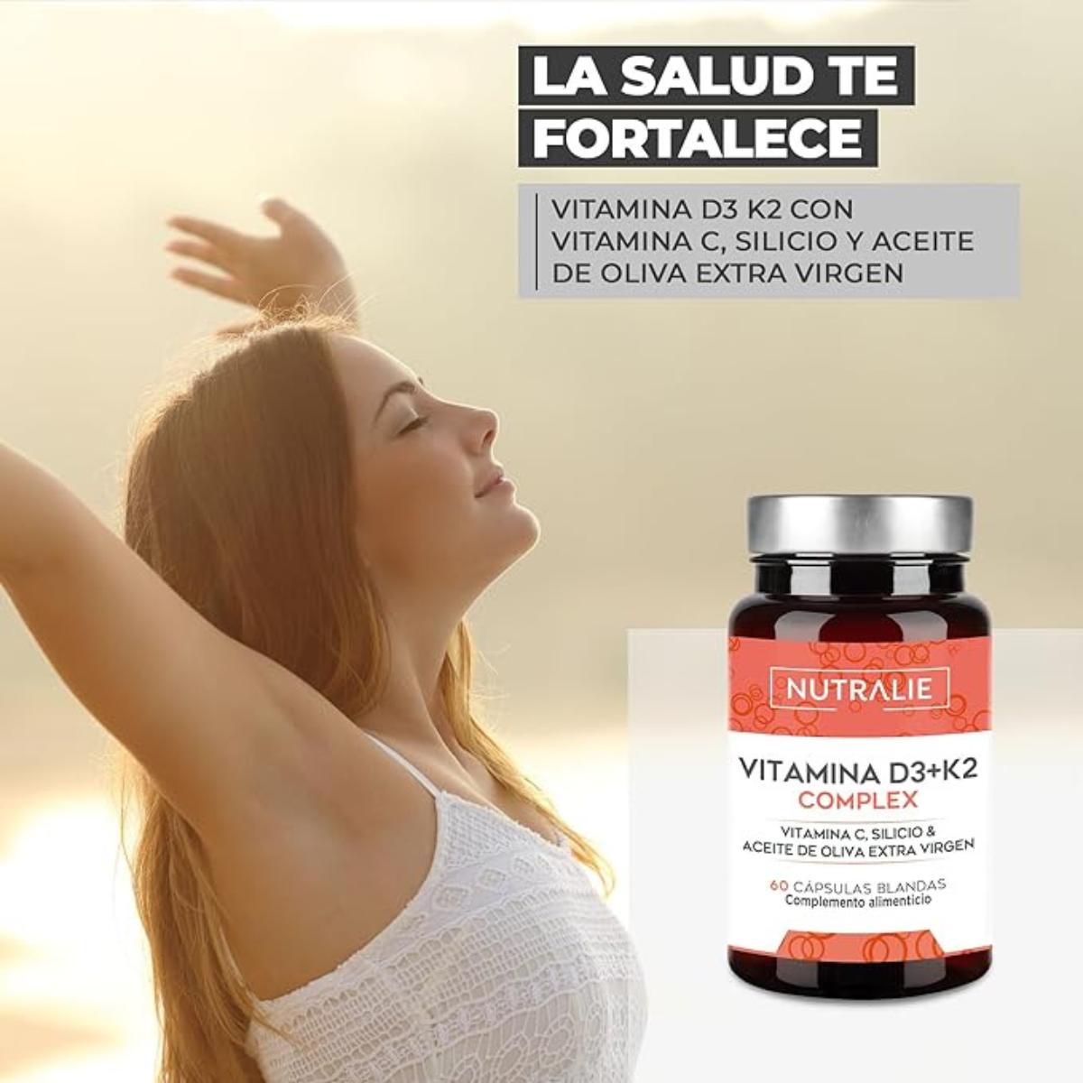 Nutralie Vitamine D3+K2 Complex 10000 UI + Vitamine C 60 gélules
