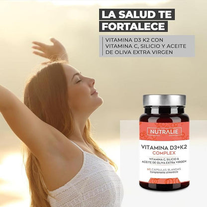 Nutralie Vitamine D3+K2 Complex 10000 UI + Vitamine C 60 gélules