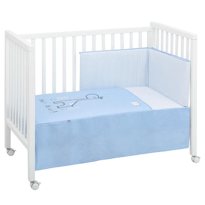 Set van sprei + beschermhoes voor wieg van BE 60x120 cm. verschillende kleuren Lion krijt