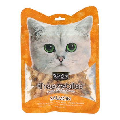 Kit Cat FreezeBites - Zalm 15 g Natuurlijke gevriesdroogde snack voor katten