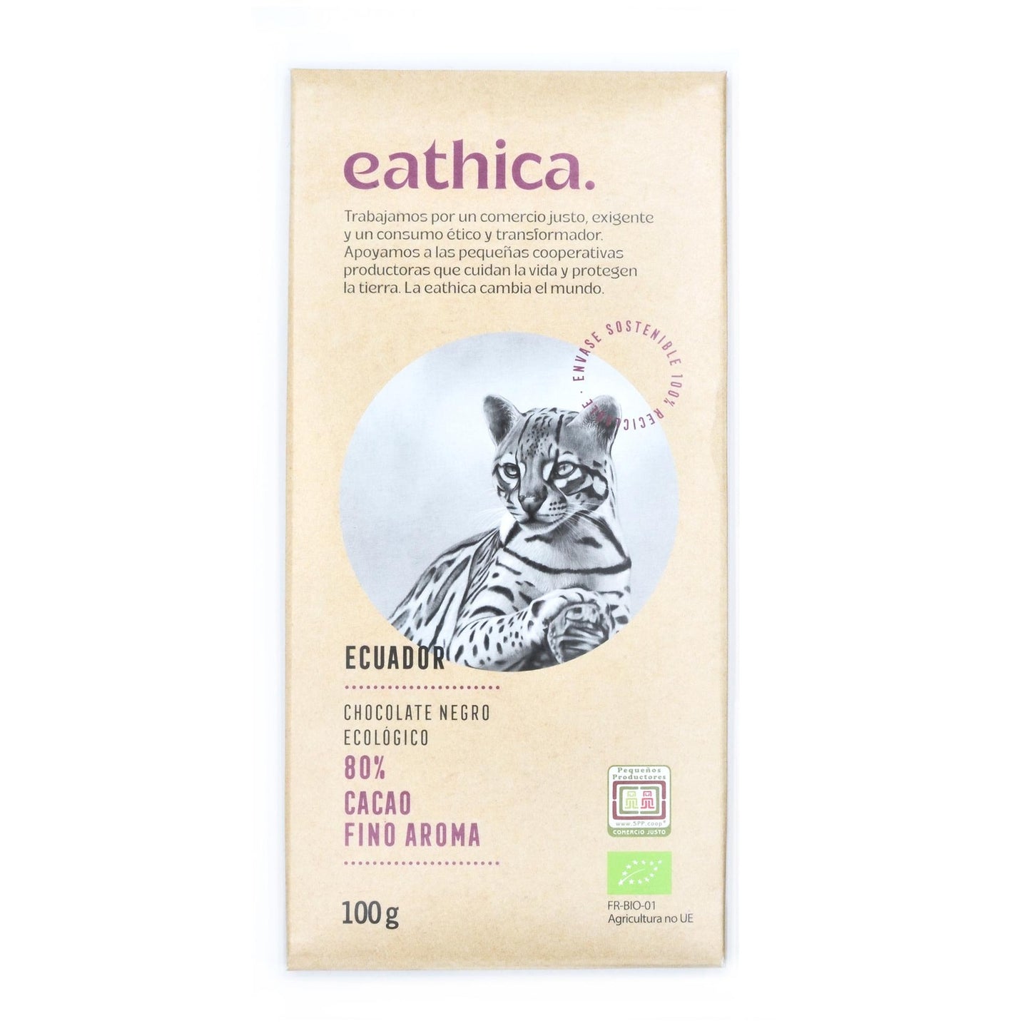 Choklad Eathica 80 % Ecuador BIO 100 g
