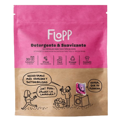 Pack 2 x Detergente con suavizante ECO Flopp 30caps