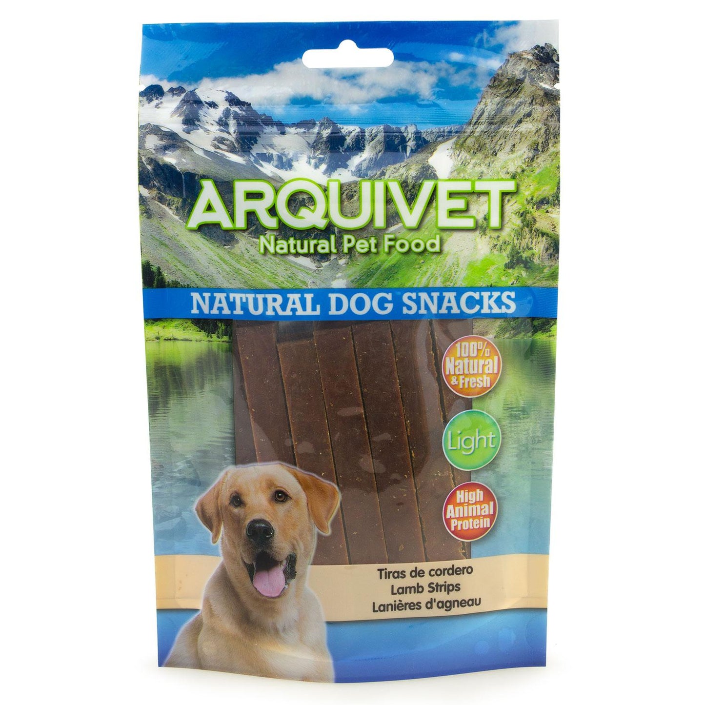 Natural dog snack Arquivet lamb strips 100 g