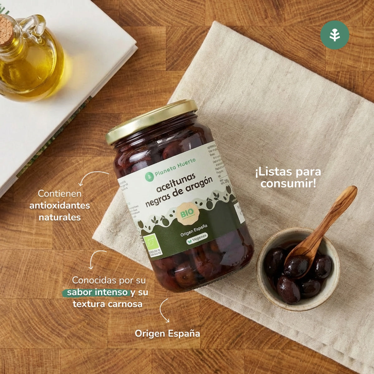 Olives noires d'Aragon Eco Planeta Huerto 390 gr