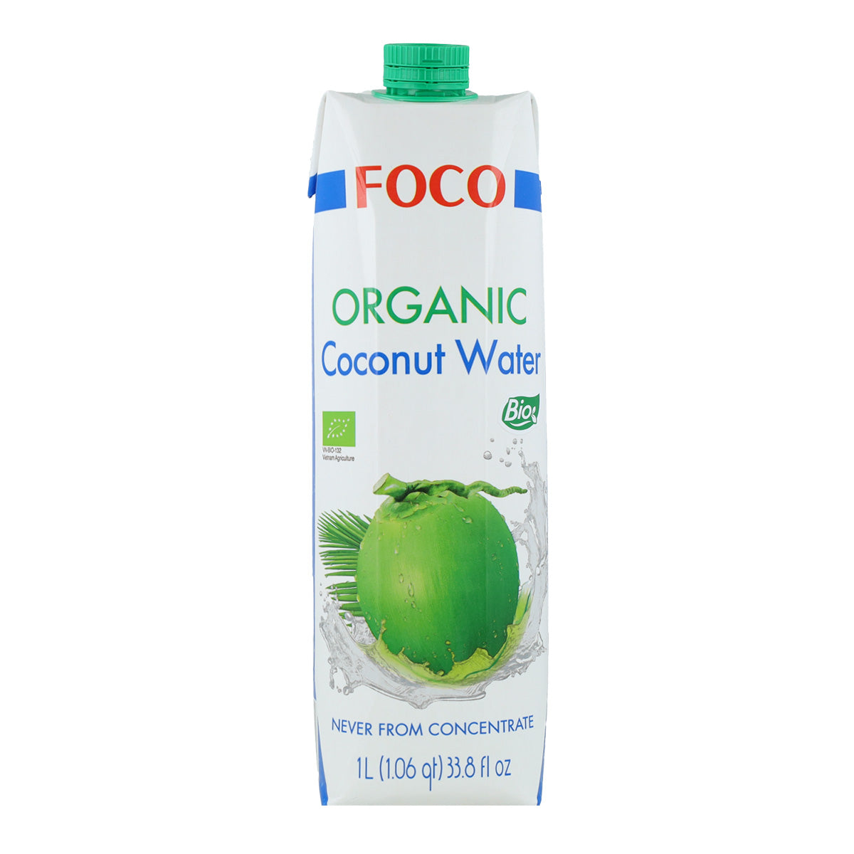 6-pack 100 % naturligt kokosvatten Foco 1 l