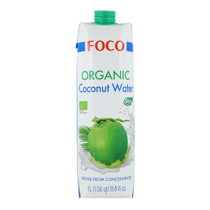 6-pack 100 % naturligt kokosvatten Foco 1 l