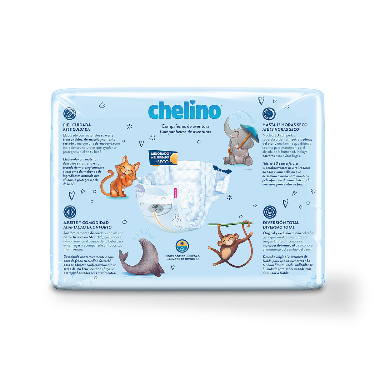 6er-Pack Windeln Größe 2 für Neugeborene (3-6 kg) 28 Stück, Chelino
