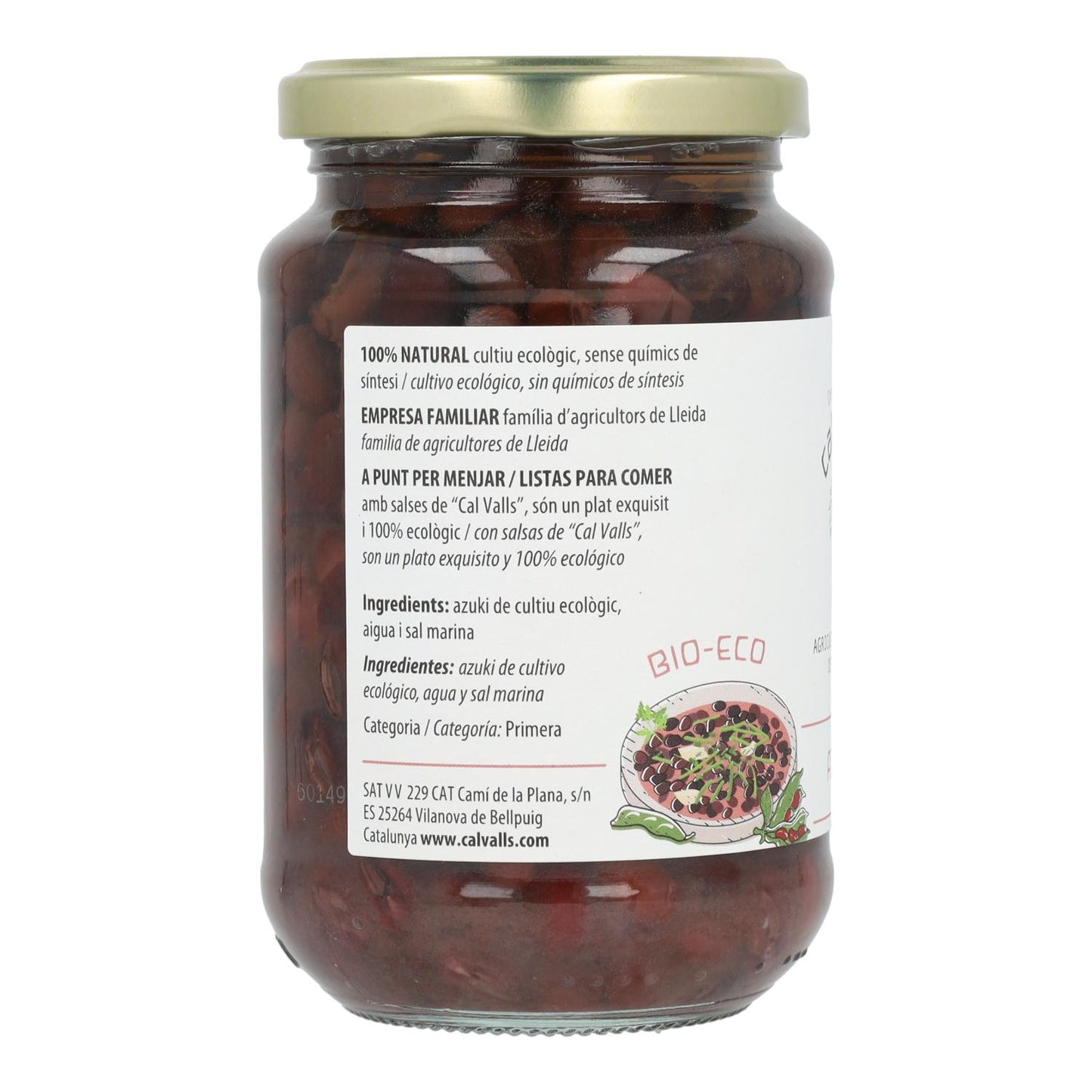 Haricots azuki cuits en conserve ECO Cal Valls, 290 g