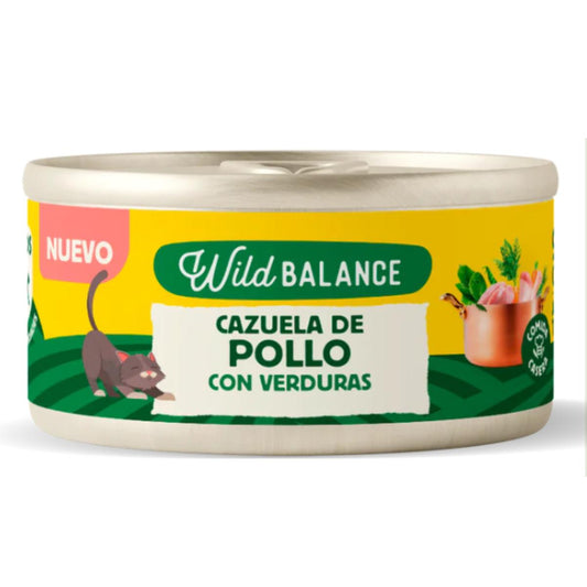 Lata completa Cazuela de Pollo para Gatos Wild Balance 80 g