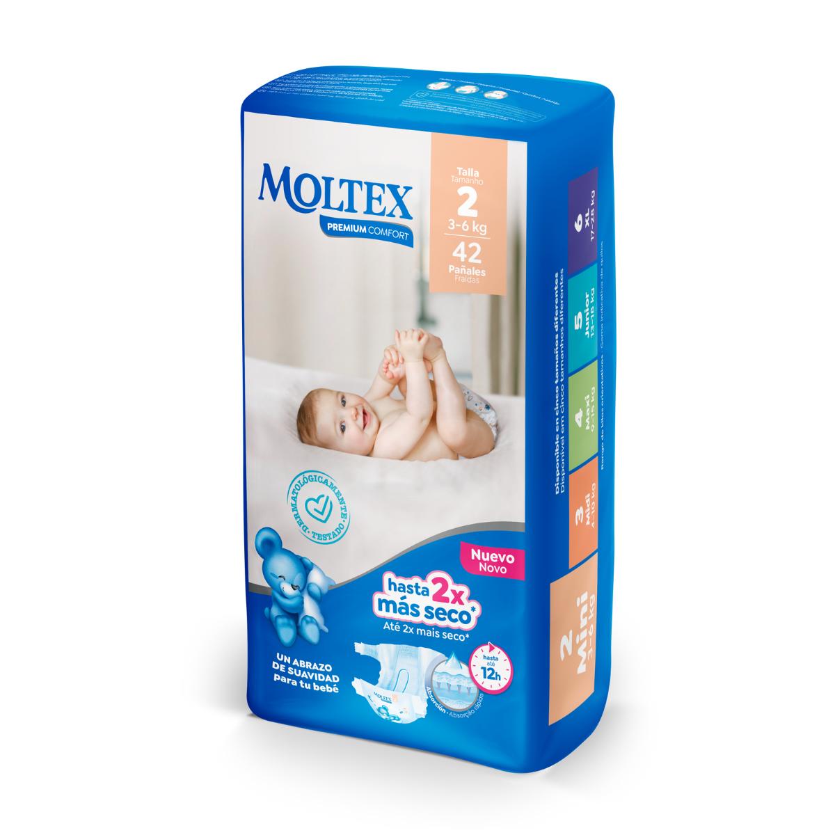 Couches Moltex Premium Comfort T2 (3-6 kg) 42 unités