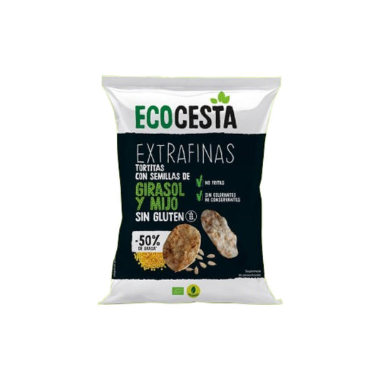 Galettes de riz complet extra fines aux graines de tournesol et au millet, sans gluten, Ecocesta BIO 60 g