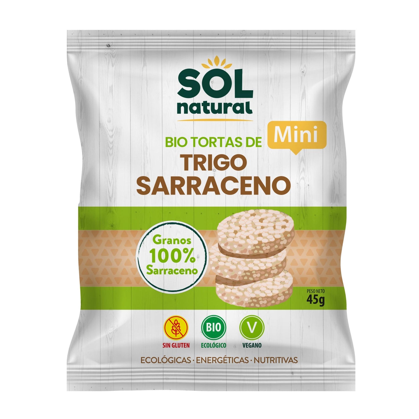 Mini-pannenkoekjes van biologische glutenvrije boekweit Sol Natural 45 g
