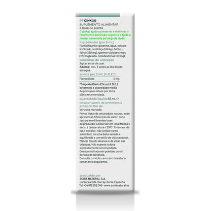 Pack of 3 Soria Natural Ginkgo Biloba Extract, 50 ml