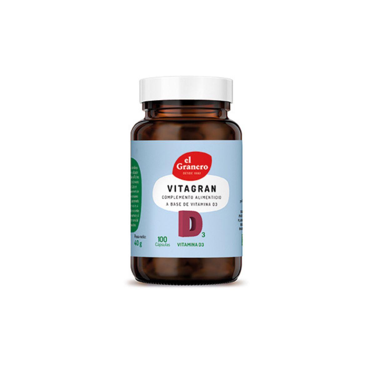 Vitagran D3 (Vitamin D) EL Granero, 100MCG 4000IU 100 capsules
