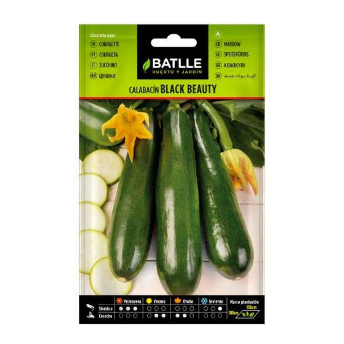 Black Beauty courgette seeds Cultivers Batlle