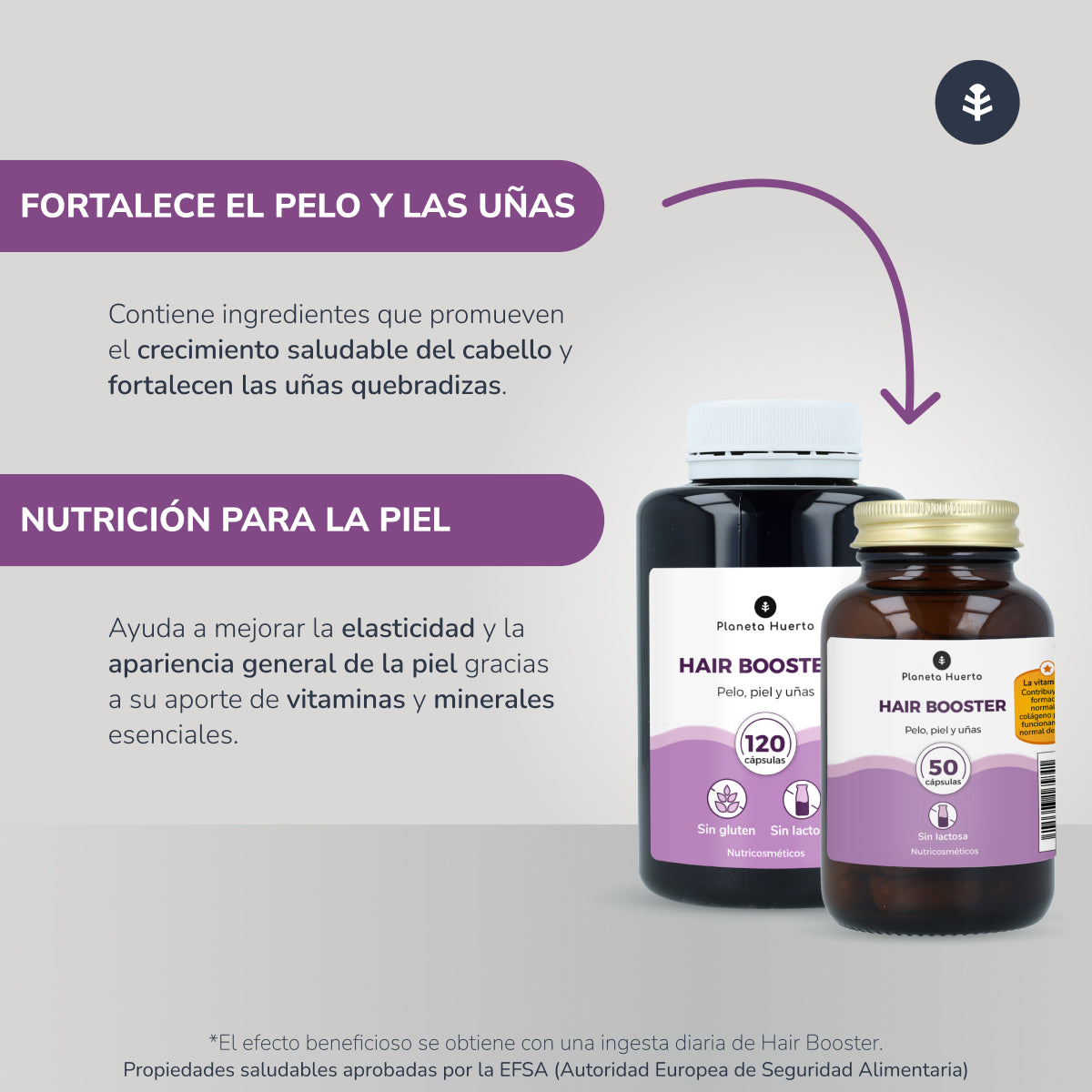 Hair Booster hair, skin and nails Planeta Huerto 120 capsules