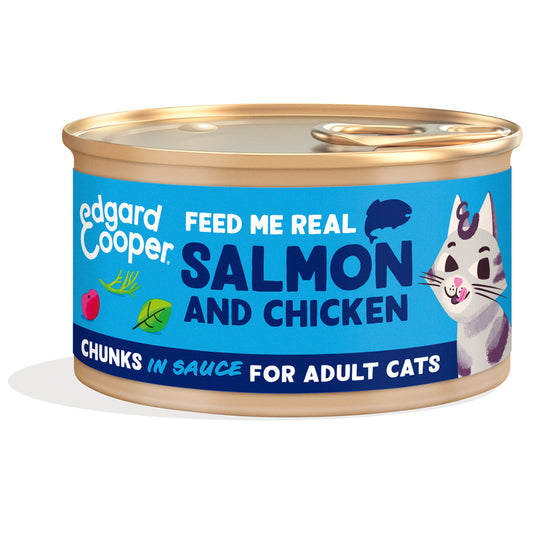 Edgard & Cooper wet cat food in sauce with salmon and chicken pieces 85 g