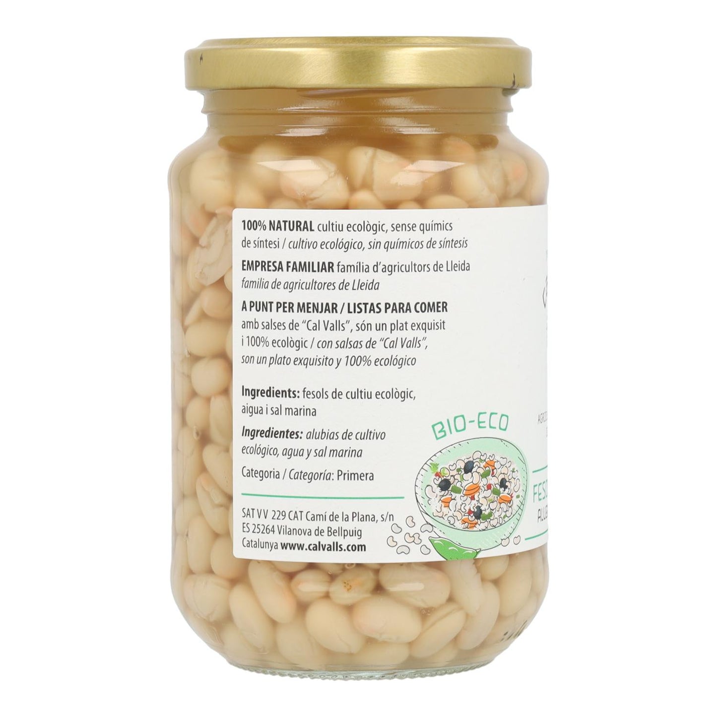 Alubias blancas cocidas ECO, Cal Valls, 700 g