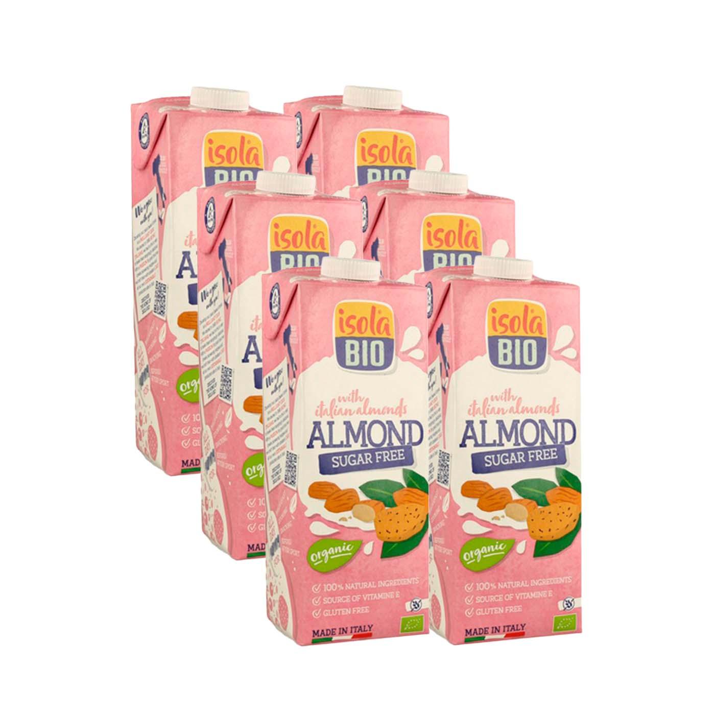 Pack 6 uds Bebida de Almendras Sin Azúcar Bio Isola Bio 1 L
