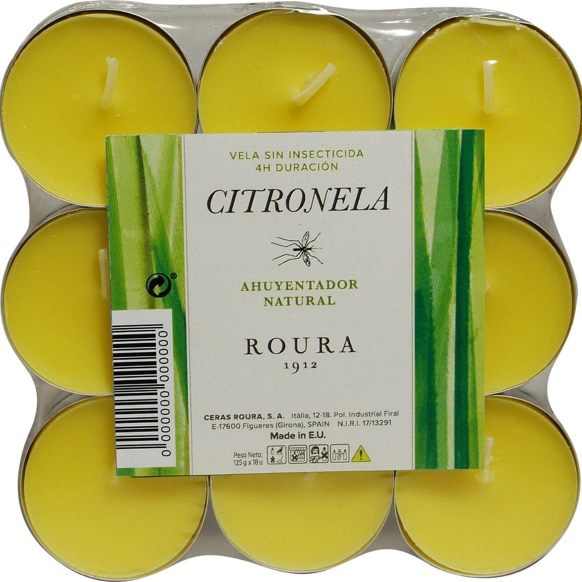 Pack of 18 Roura Citronella Mosquito Repellent Tea Lights