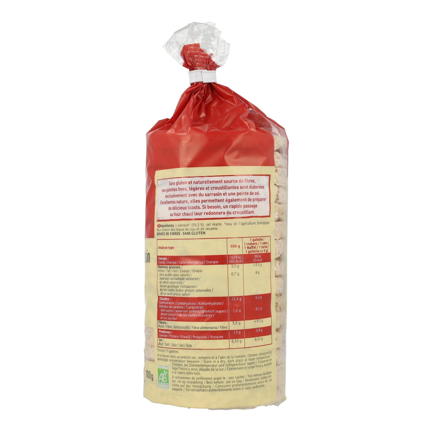 Galettes de sarrasin sans gluten Priméal, 100 g