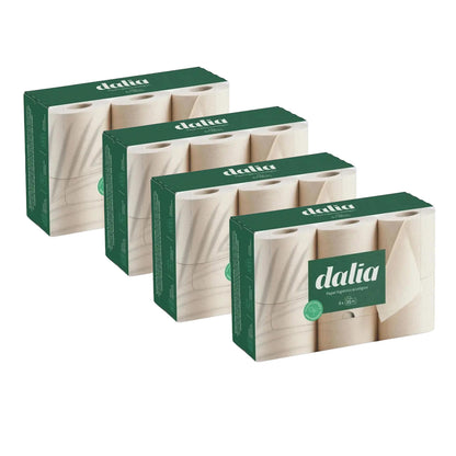 Pack 4x Papier hygiénique non blanchi, Dalia 6 rouleaux 6x35 m
