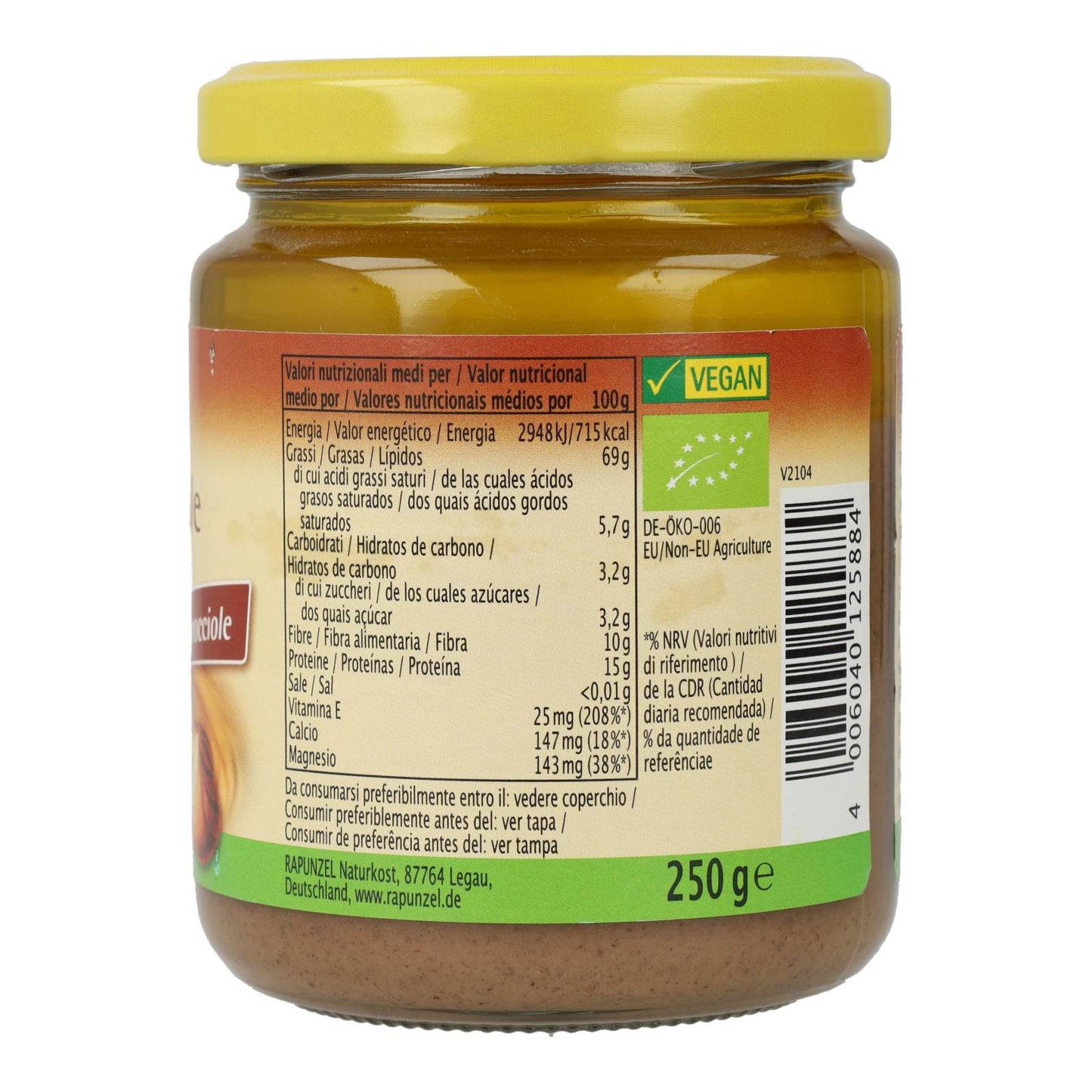 Crema de Avellanas BIO Rapunzel 250 gr