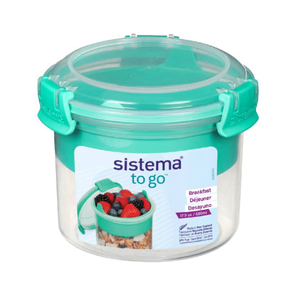 Breakfast To Go round airtight snack container 530 ml
