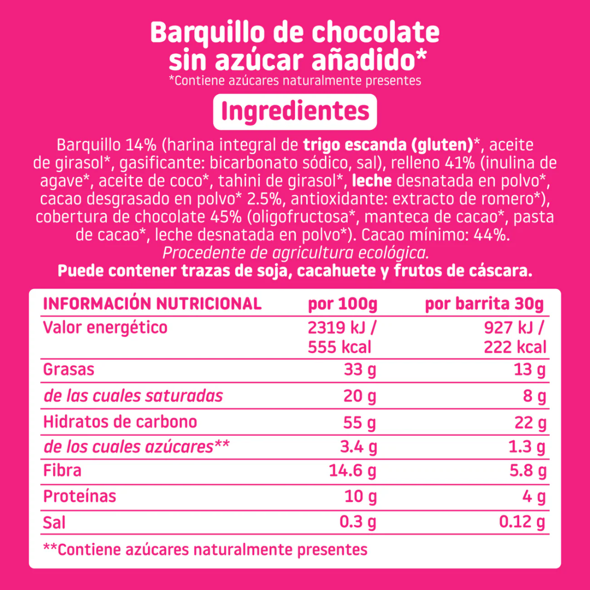 Pakket 16x chocoladekoekjes ECO Smileat 40 g