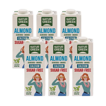 Pack 6 uds Bebida Almendra sin azúcar con Calcio NaturGreen 1 litro