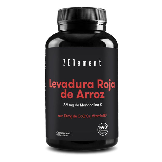 Lievito di riso rosso, con 2,9 mg di monacolina K + 10 mg di CoQ10 + 4 mg di vitamina B3 Zenement, 540 compresse