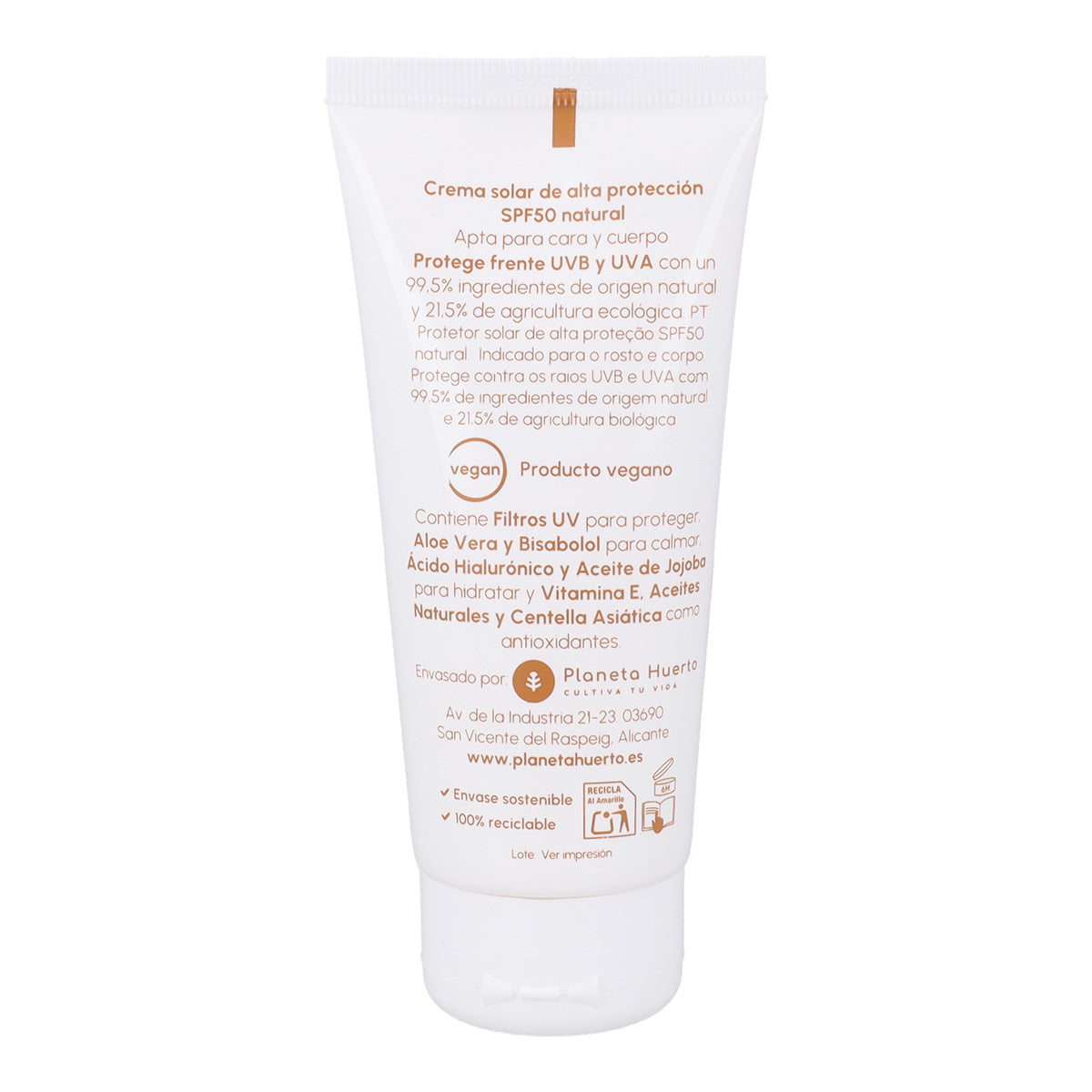 100 % mineralische Sonnenschutzcreme LSF 50 von Planeta Huerto, 100 ml