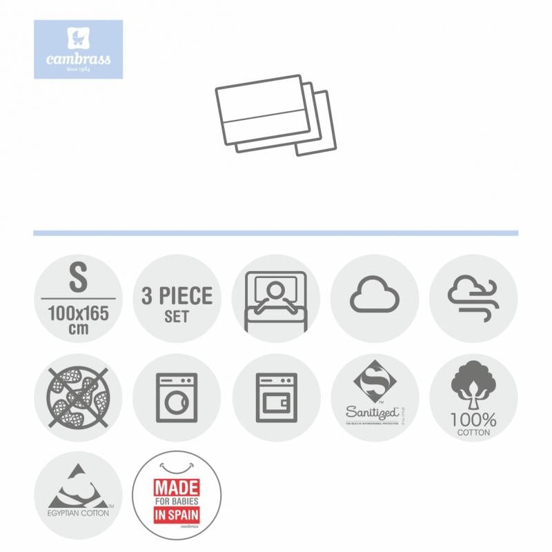 Spjälsängslakan 3 delar Spjälsäng 60 Forest Cambrass Forest Rosa