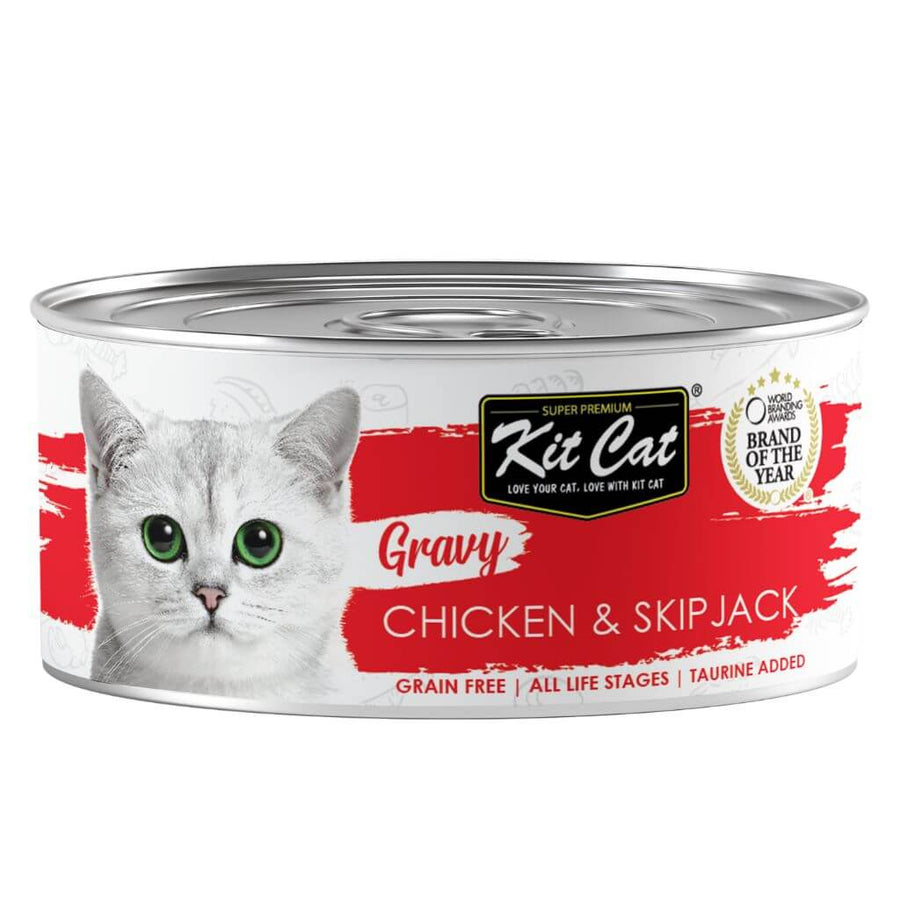 Kit Cat Dose Gravy – Huhn & Bonito Skipjack 70 g Nassfutter für Katzen in Soße