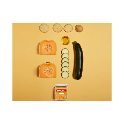 Pakket 12x potjes biologische pompoen en courgette +6 maanden Smileat 230 g