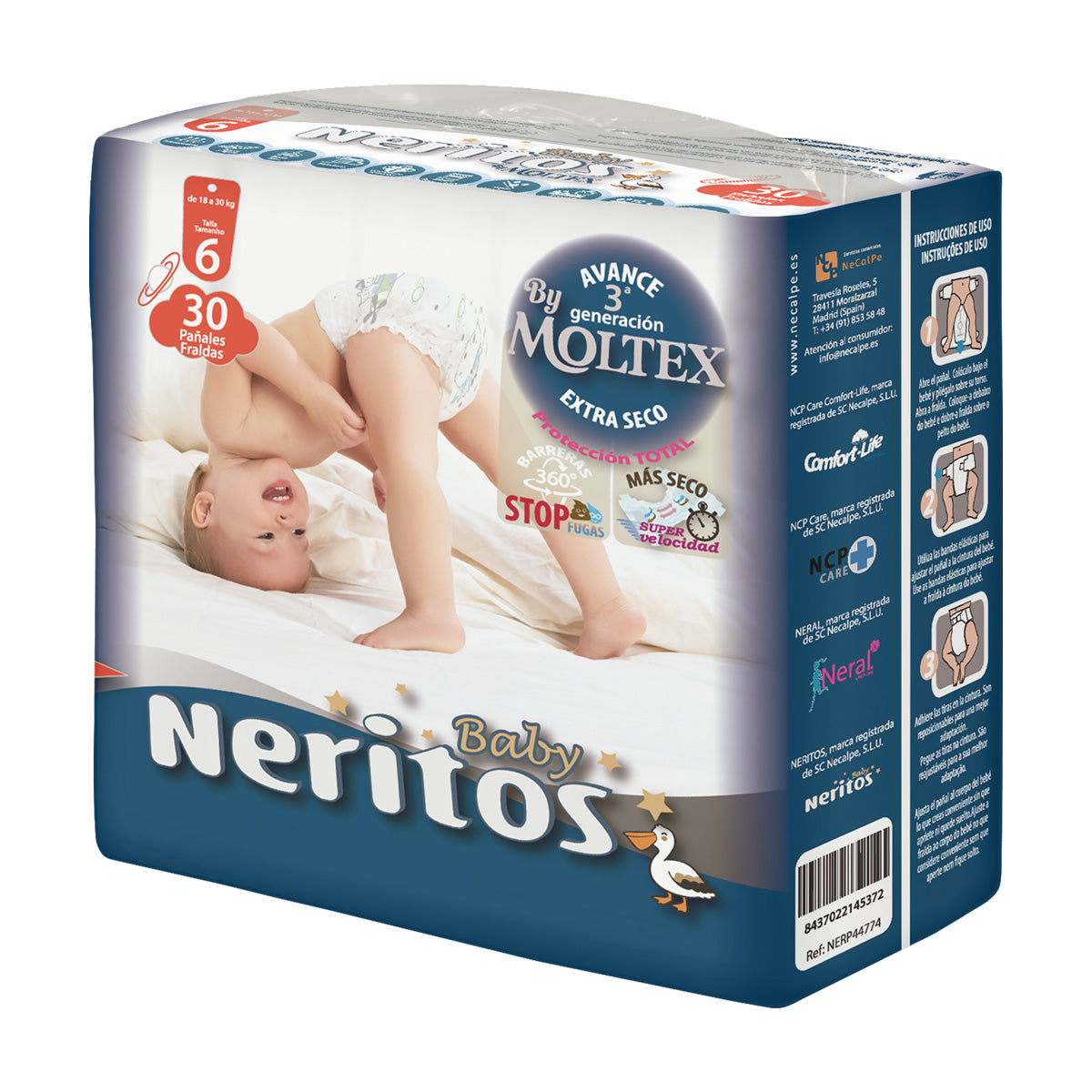 Neritos Baby by Moltex T6 Nappies, 30 units