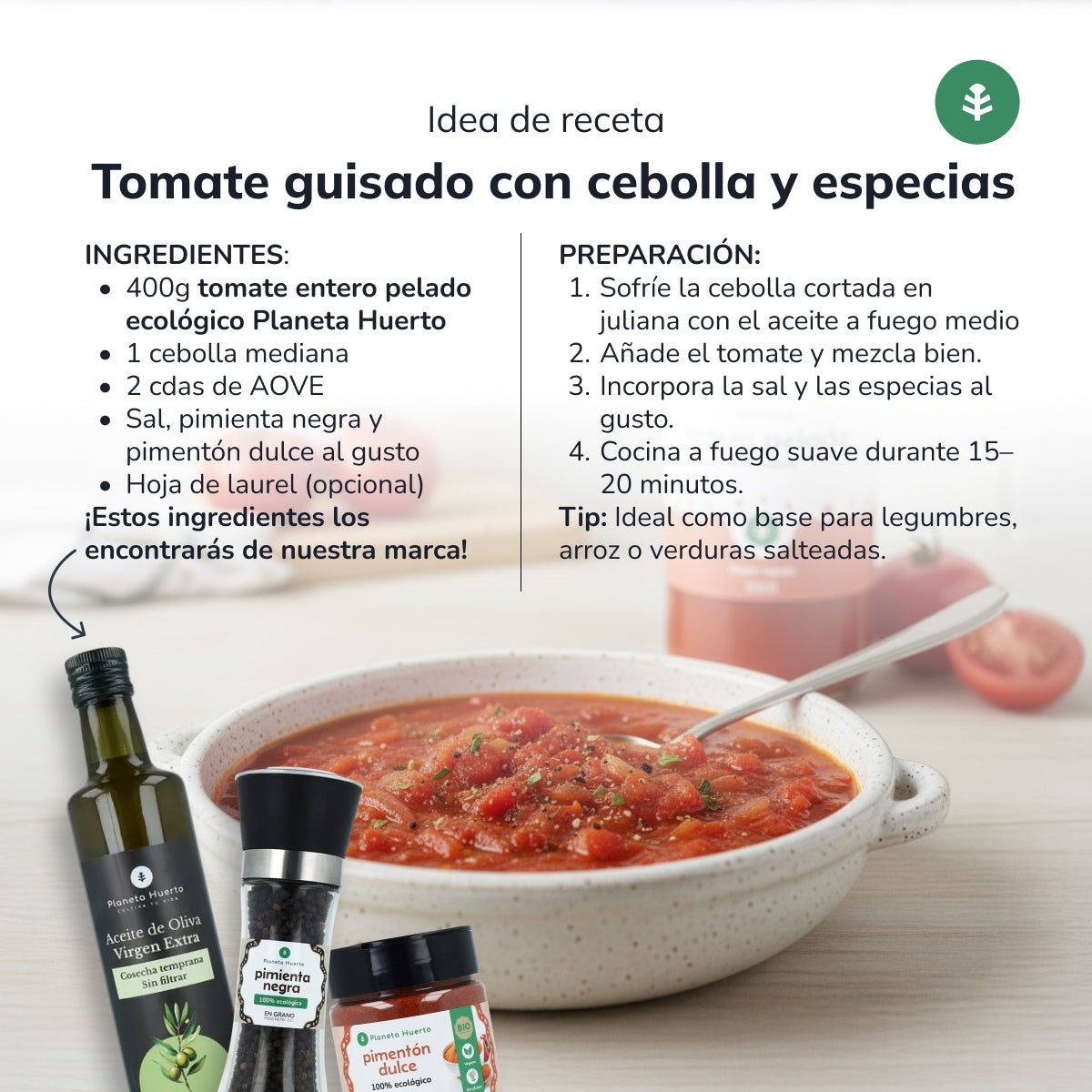 Pomodoro pelato intero ECO Planeta Huerto 660 g