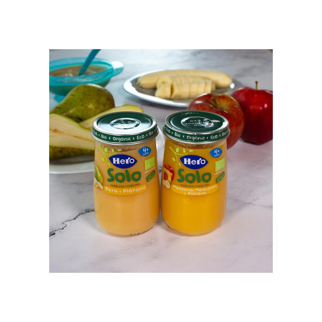 Słoiczek z jabłkiem, brzoskwinią i bananem Eco 190 g-Hero Baby