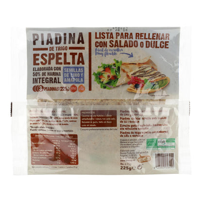 Piadina de blé complet à l'épeautre avec graines de lin et de pavot Biocop 225 g