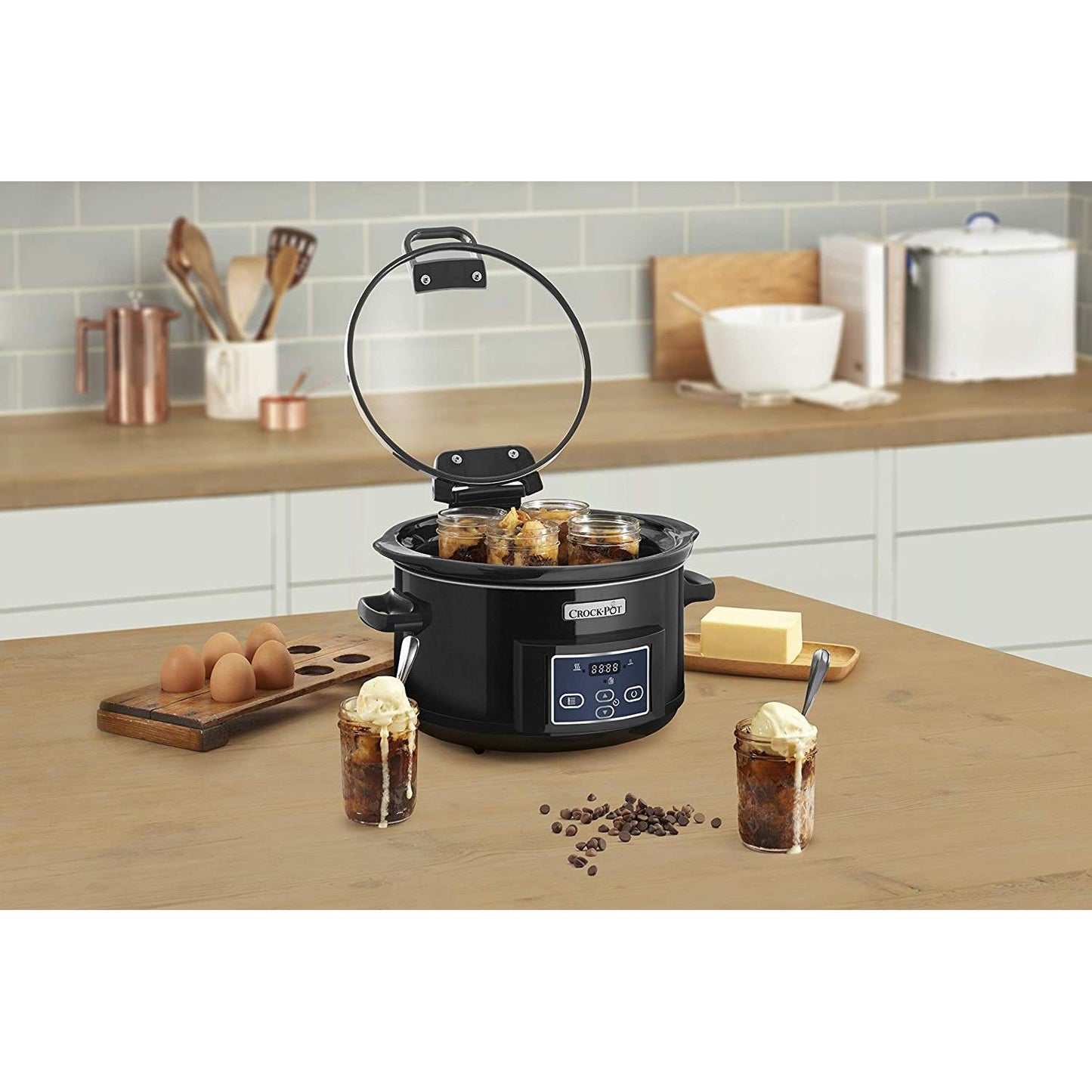 Pentola a cottura lenta Crockpot 4,7 L CSC052X con coperchio ribaltabile (ricondizionata)