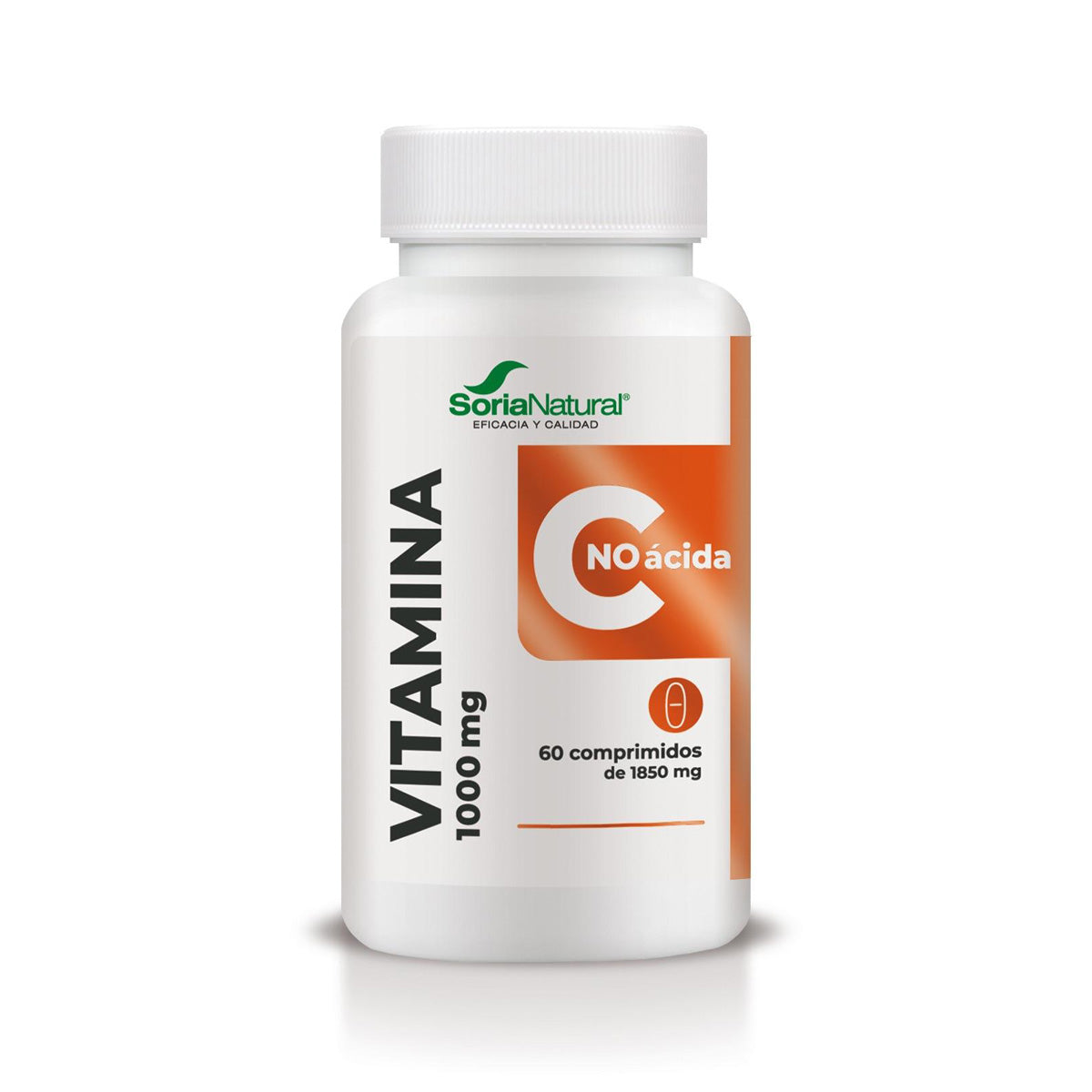 Niet-zure vitamine C met langdurige afgifte, Soria Natural, 60 tabletten