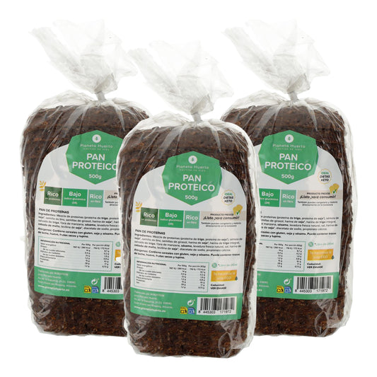 Pack 3x Pain protéiné Planeta Huerto 500 g
