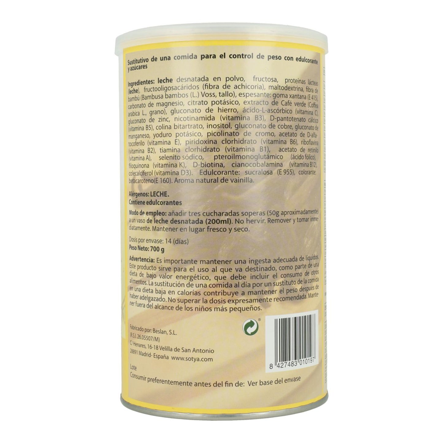 Frullato saziante alla vaniglia Sotya, 700 g