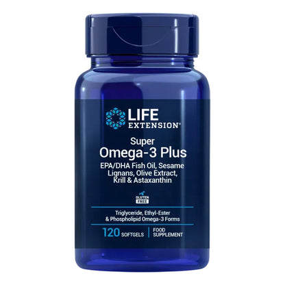 Super Omega-3 EPA/DHA fiskolja, sesamlignaner och olivtextrakt, Life Extension 120 kapslar
