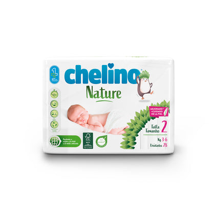 Pakket 6x luiers T2 3-6 kg Chelino Nature 28 stuks