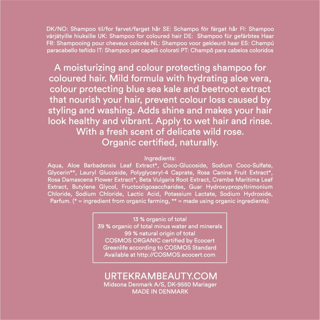 Soft Wild Rose Color shampoo Urtekram, 500 ml