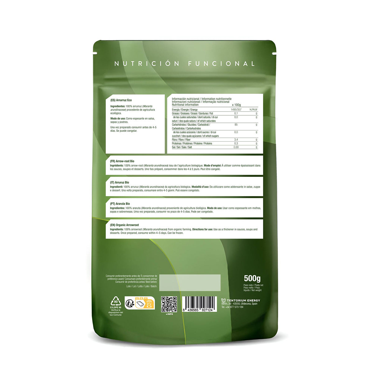 Arrurruz ekologiskt mjöl XL Energy Feelings 500 g