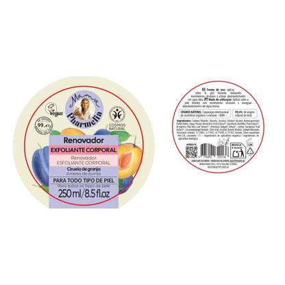 Odnawiający peeling do ciała z farmową śliwką, Mama Pharmelia, 250 ml