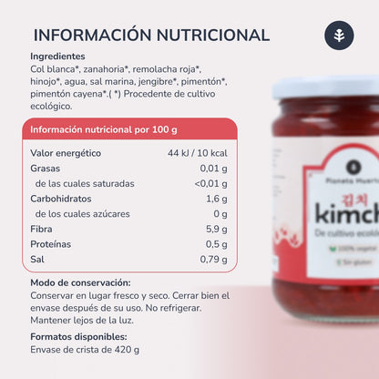 Pakket van 3 stuks ECO kimchi Planeta Huerto 420 g