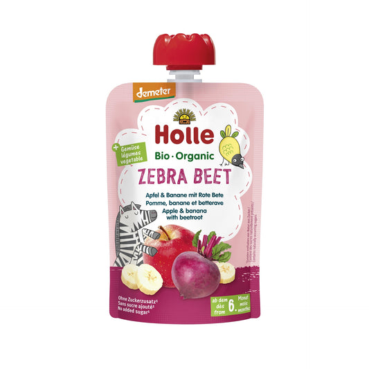 ZEBRA BEET - Mela, banana, barbabietola (dal 6° mese) Eco/Dem Holle 100 g